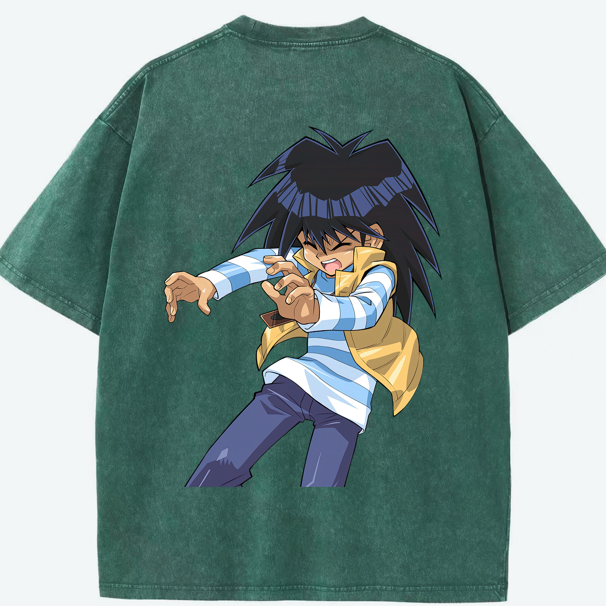 （画像用） 遊☆戯☆王 Yu-Gi-Oh! 綿100% ヴィンテージ風 半袖Tシャツ（背面プリント）